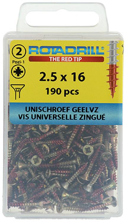 Load image into Gallery viewer, Rotadrill 1039790 - universeelschroef vk pzd glvz 2.5x16mm(190) | 6 stuks
