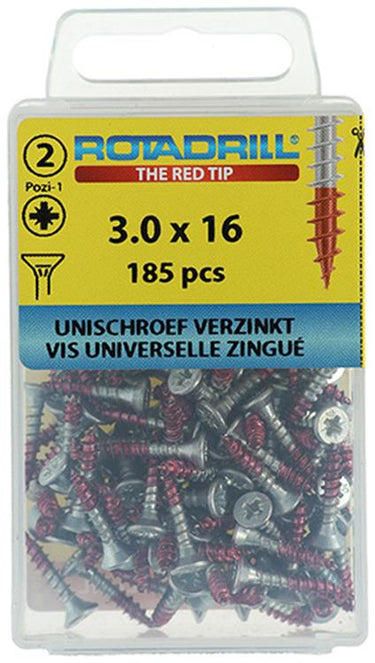 Rotadrill 1039791 - universeelschroef vk pzd vz 3.0x16mm (185) | 6 stuks