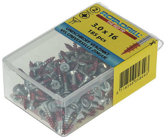 Rotadrill 1039791 - universeelschroef vk pzd vz 3.0x16mm (185) | 6 stuks