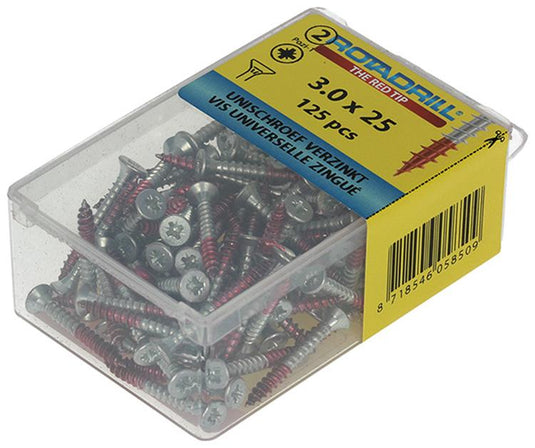 Rotadrill 1039792 - universeelschroef vk pzd vz 3.0x25mm (125) | 6 stuks