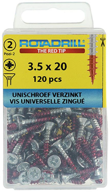 Rotadrill 1039794 - universeelschroef vk pzd vz 3.5x20mm (120) | 6 stuks