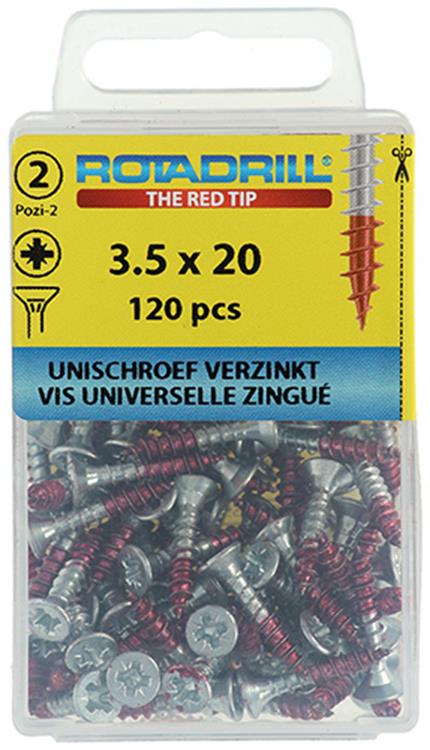 Rotadrill 1039794 - universeelschroef vk pzd vz 3.5x20mm (120) | 6 stuks