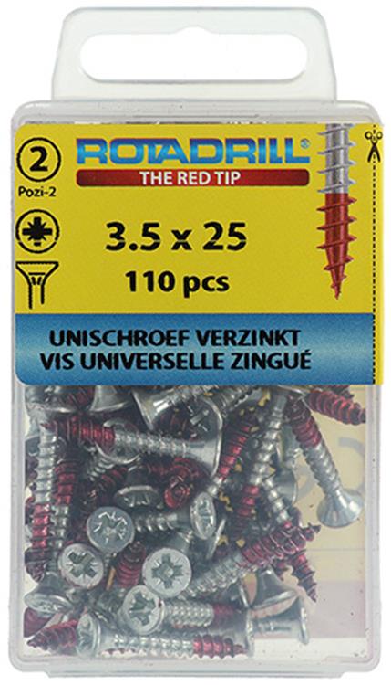 Load image into Gallery viewer, Rotadrill 1039795 - universeelschroef vk pzd vz 3.5x25mm (110) | 6 stuks
