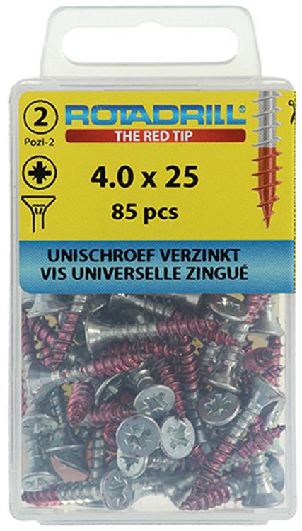 Rotadrill 1039799 - universeelschroef vk pzd vz 4.0x25mm (85) | 6 stuks