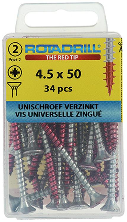 Load image into Gallery viewer, Rotadrill 1039804 - universeelschroef vk pzd vz 4.5x50mm (34) | 6 stuks
