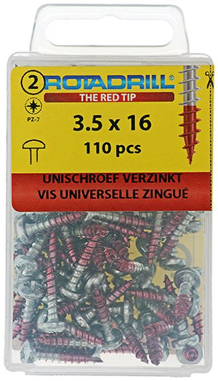 Load image into Gallery viewer, Rotadrill 1039826 - universeelschroef ck pzd vz 3.5x16mm (110) | 6 stuks
