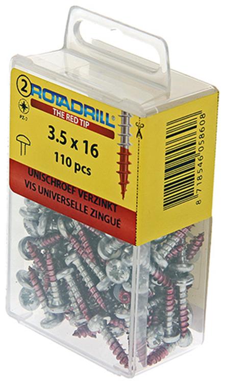 Load image into Gallery viewer, Rotadrill 1039826 - universeelschroef ck pzd vz 3.5x16mm (110) | 6 stuks

