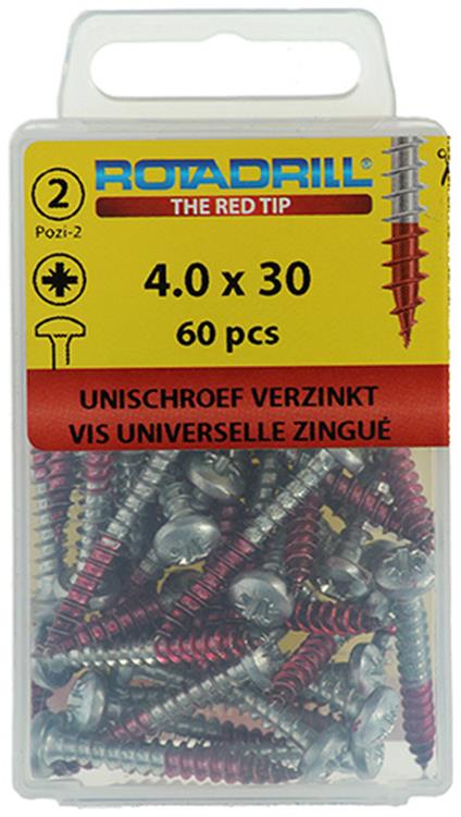 Load image into Gallery viewer, Rotadrill 1039830 - universeelschroef ck pzd vz 4.0x30mm (60) | 6 stuks
