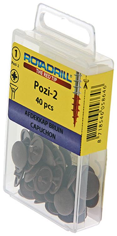 Rotadrill 1039838 - afdekkapje pzd 2 bruin (40) | 6 stuks