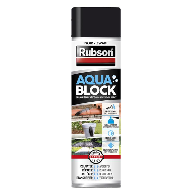 Load image into Gallery viewer, Rubson anti - infiltratie spray 300ml zwart | coating isolatie spray zwart | overschilderbaar repair coating spray | universele toepassing | vloeibaar rubber seal | rubber spray rubber coating.
