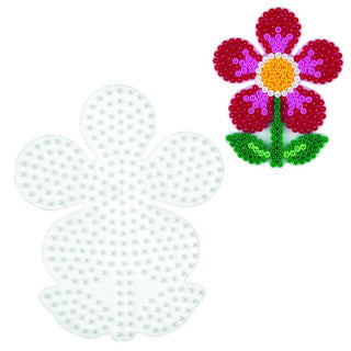 Hama strijkkralen grondplaat bloem wit | 5 stuks