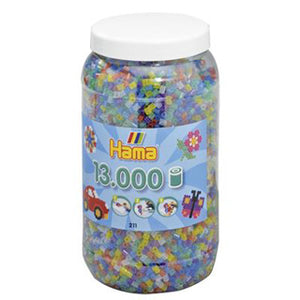 Hama strijkkralen in een tonmet glitters
