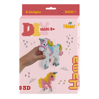 Merkloos sans marque hama strijkkralen 3d eenhoorn set 2000 delig | 2 stuks