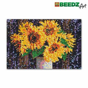Ses beedz art: strijkkralen zonnebloemen | 2 stuks