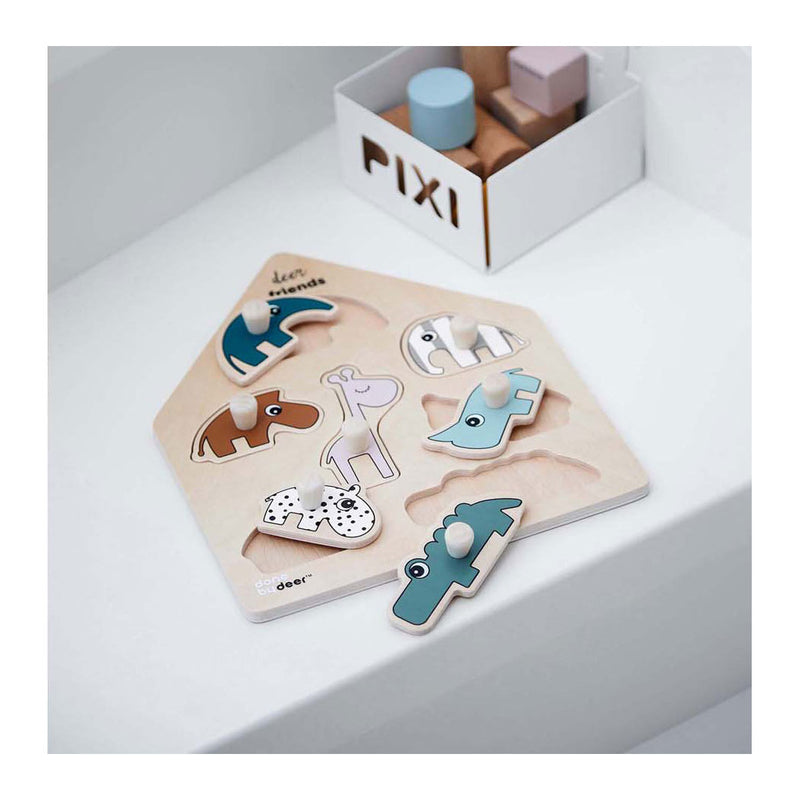 Load image into Gallery viewer, Done by deer houten noppenpuzzel deer friends, 7st.
