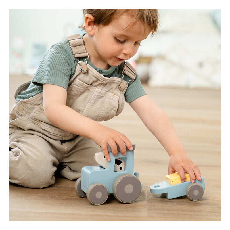Load image into Gallery viewer, Done by deer tiny farm houten tractor dotti blauw
