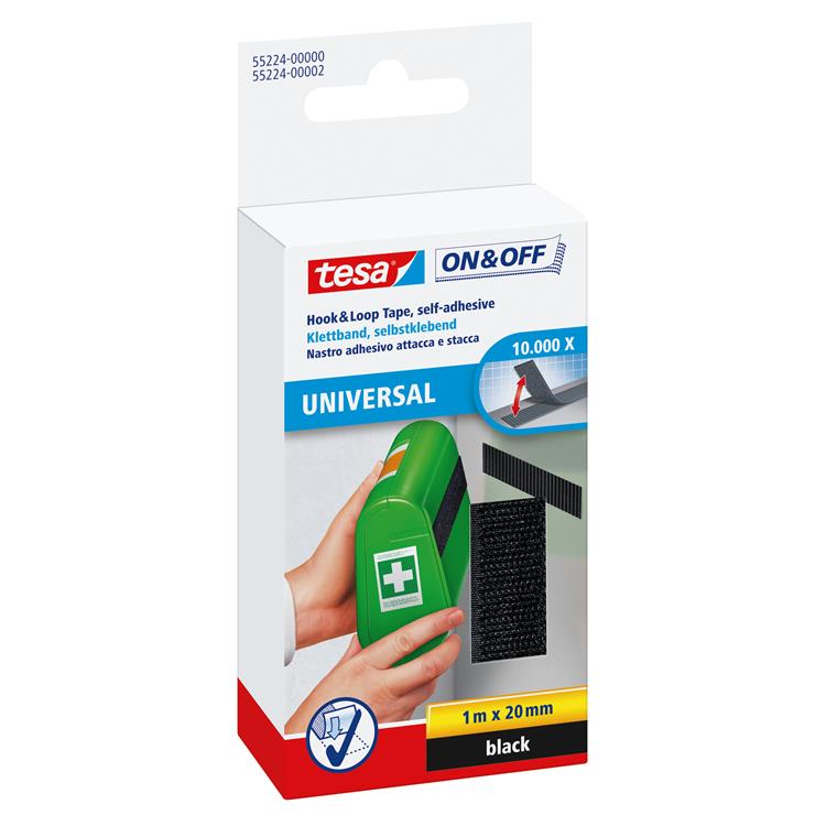 Load image into Gallery viewer, Tesa klittenband on off zelfklevend zwart
