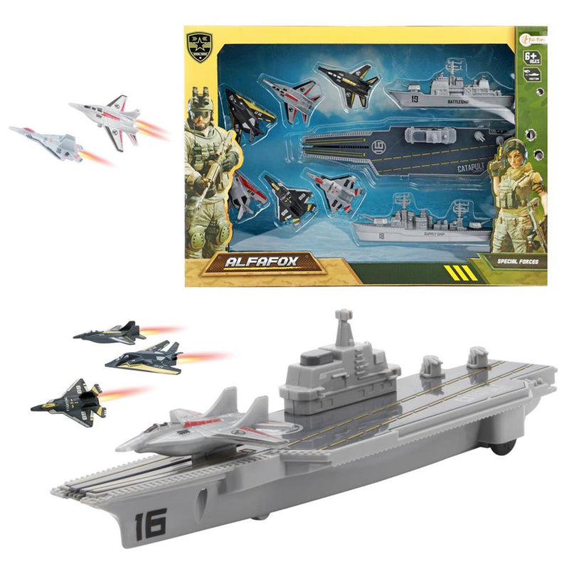 Load image into Gallery viewer, Toi-toys toi toys vliegdekschip + straaljagers
