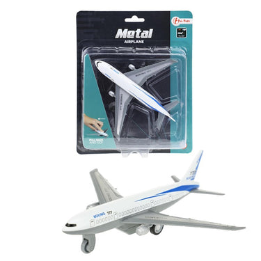 Toi-toys metal vliegtuig pullback wit 14 x 13 cm