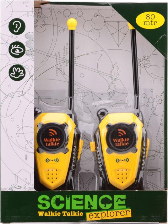 Johntoy science explorer walkie talkie bereik + - 80 mtr.