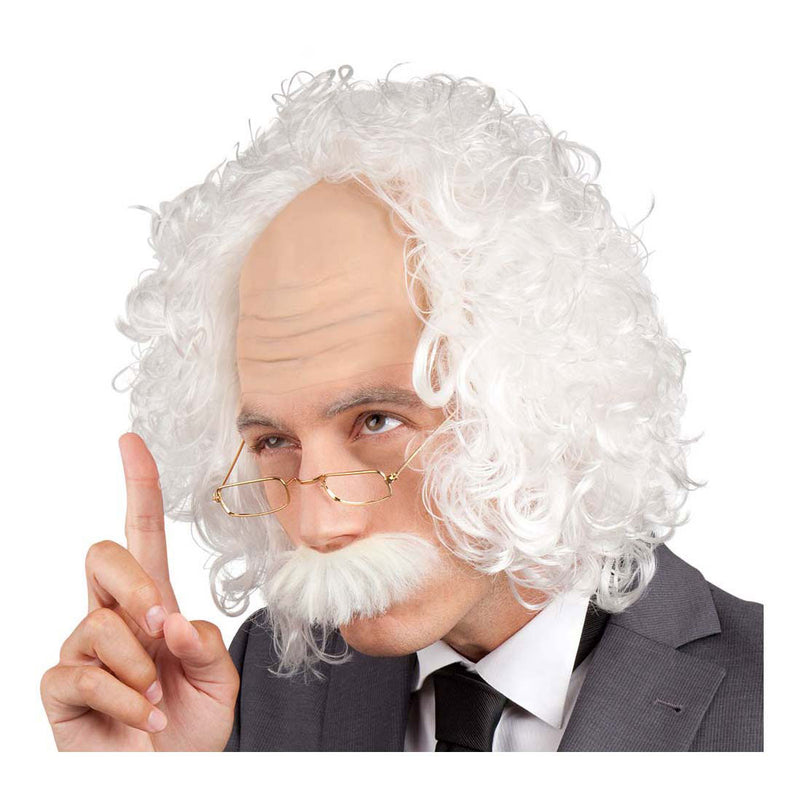 Load image into Gallery viewer, Boland pruik einstein met snor en bril

