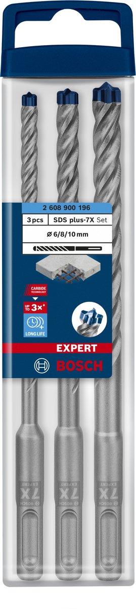 Bosch expert sds plus-7x hamerboorset 6 8 10 mm 3-delig