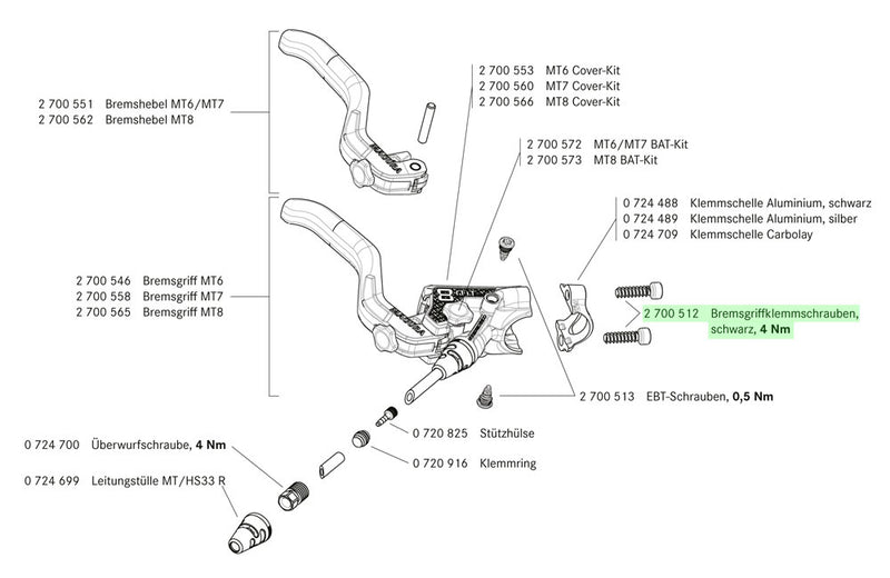 Load image into Gallery viewer, Magura brake lever clamp fixing bolts mt from 2015 t25 m5x17.5 (2 pieces)
