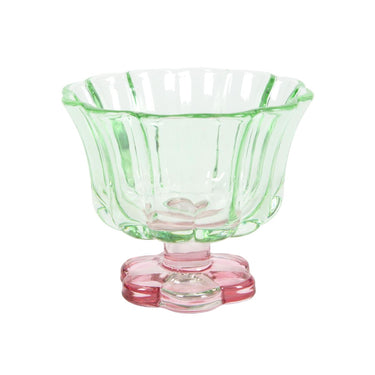 Drinkglas bloemvorm roze groen doos a 6 stuks ã˜10,8x9,3cm