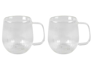 Dubbelwandig glas lines 2-delig dia.7,5x9,3cm