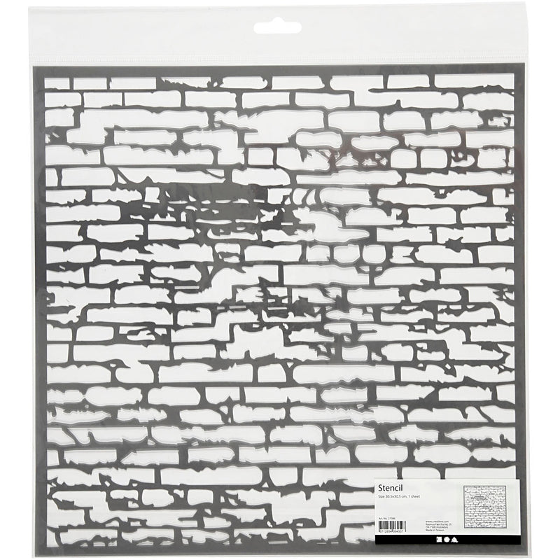 Load image into Gallery viewer, Https: www.cchobby.nl sjabloon-stenen-muur-afm-30-5x30-5-cm-dikte-0-31-mm-1-vel
