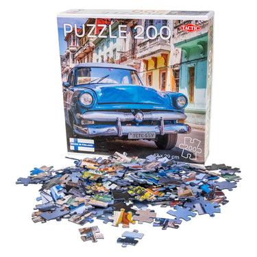 Tactic vintage car in havana – puzzel – 200 stukjes – klassieke auto en stadsbeeld – strak en rustgevend ontwerp – hoogwaardige scandinavische kwaliteit