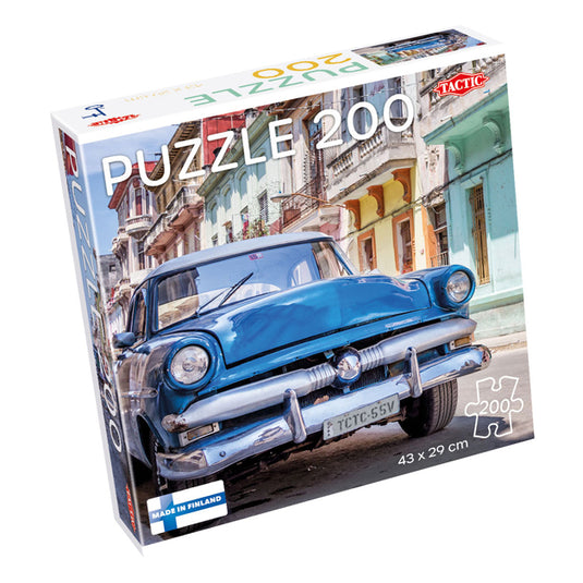 Tactic vintage car in havana – puzzel – 200 stukjes – klassieke auto en stadsbeeld – strak en rustgevend ontwerp – hoogwaardige scandinavische kwaliteit