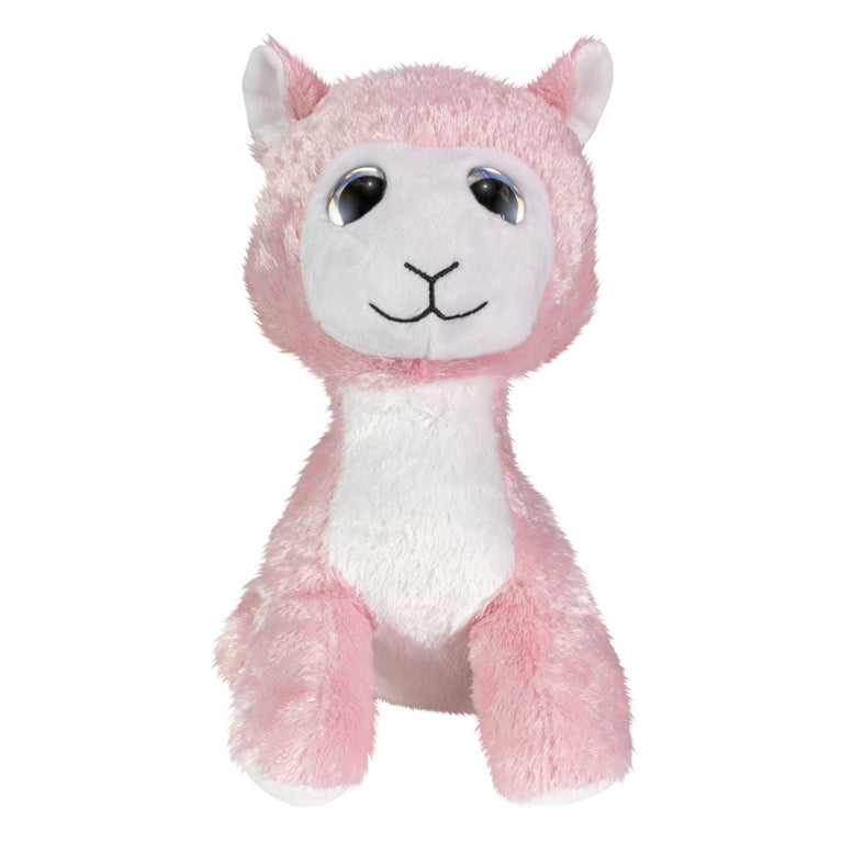 Load image into Gallery viewer, Lumo stars knuffel lama olivia 24cm pluche speelgoed roze wit.
