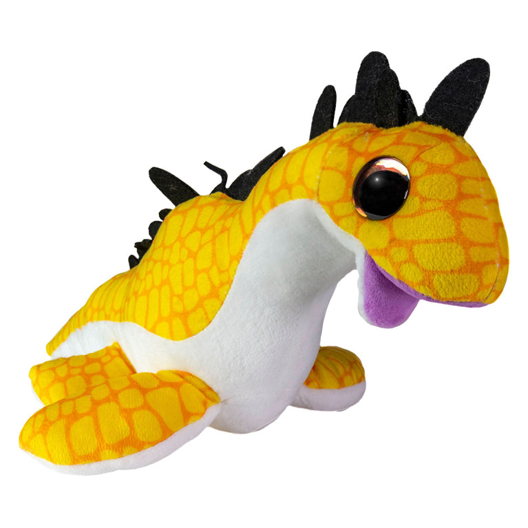 Load image into Gallery viewer, Lumo stars knuffel dino plesiosaur 24cm geel pluche speelgoed.
