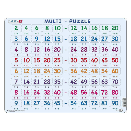 Selecta larsen legpuzzel leren rekenen - tafels, 80st.