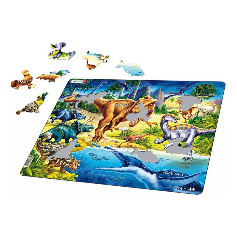 Load image into Gallery viewer, Larsen legpuzzel dieren - dinosaurussen uit het krijt tijdperk , 57st.
