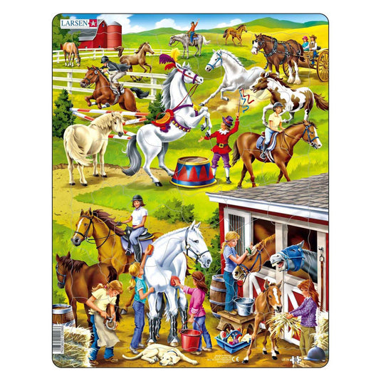 Selecta larsen legpuzzel dieren - paardenmanege, 50st.