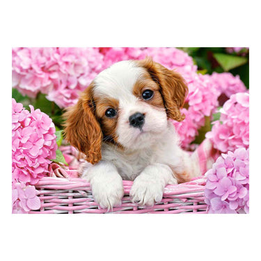 Castorland pup in pink flowers – puzzel – 500 stukjes – satijnen afwerking – perfecte pasvorm – europese kwaliteit