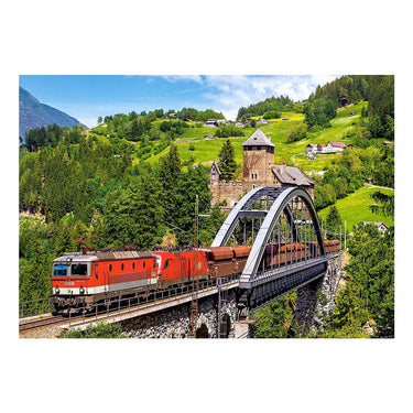 Castorland train on the bridge – puzzel – 500 stukjes – satijnen afwerking – perfecte pasvorm – europese kwaliteit