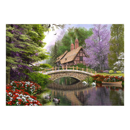 Castorland river cottage – puzzel – 1.000 stukjes – satijnen afwerking – perfecte pasvorm – europese kwaliteit
