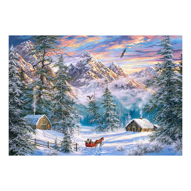 Castorland mountain christmas – puzzel – 1.000 stukjes – satijnen afwerking – perfecte pasvorm – europese kwaliteit