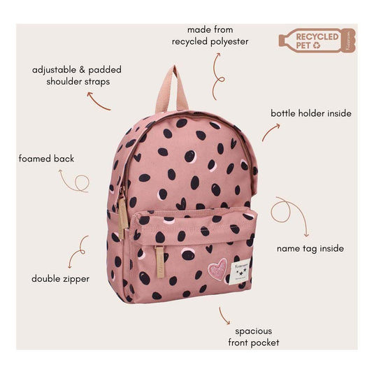 Kidzroom rugzak loving days zwarte stippen