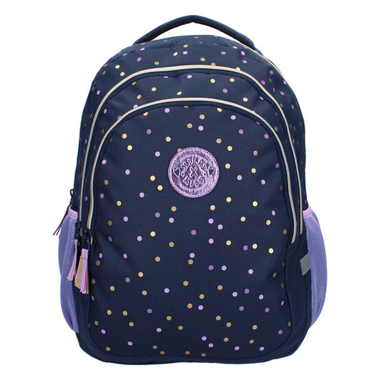Milky kiss rugzak dotted delight paars gouden stippen, 3-vaks