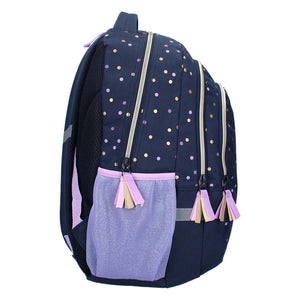 Milky kiss rugzak dotted delight paars gouden stippen, 3-vaks