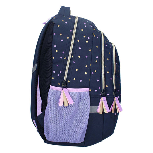 Milky kiss rugzak dotted delight paars gouden stippen, 3-vaks