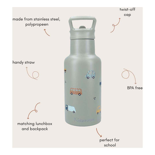 Kidzroom drinkfles sweet sips voertuigen, 350ml