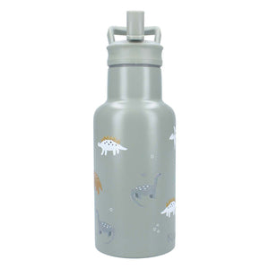 Kidzroom small talk - schoolbeker en drinkfles - 350ml - stainless steel - dino's - groen