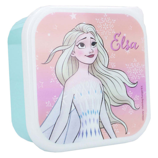 Vadobag frozen snackbox en fruitdoos lichtgroen en roze - 3in1