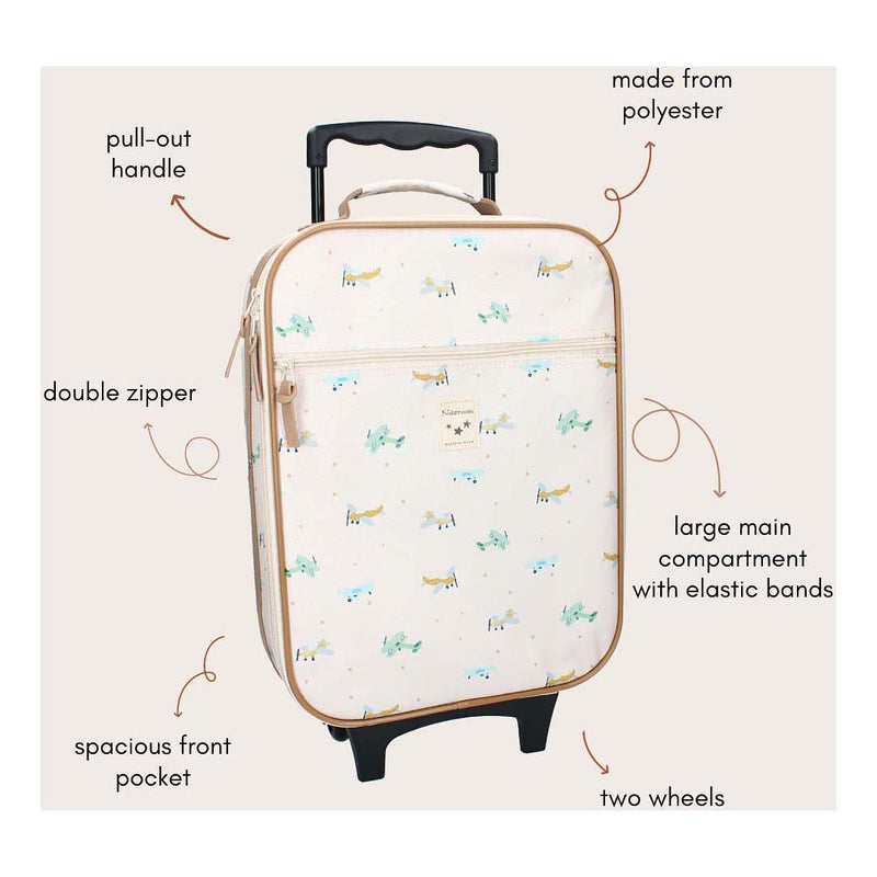 Load image into Gallery viewer, Kidzroom trolley koffer small talk - vliegtuigen
