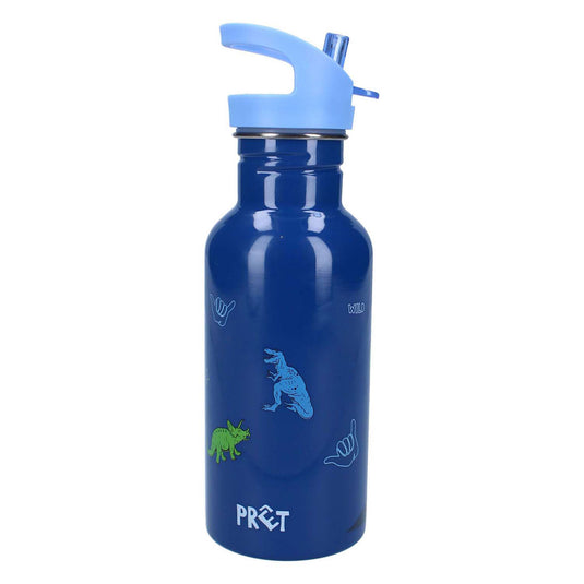 Vadobag prêt dino drinkfles en schoolbeker - blauw - stainless steel - 500 ml